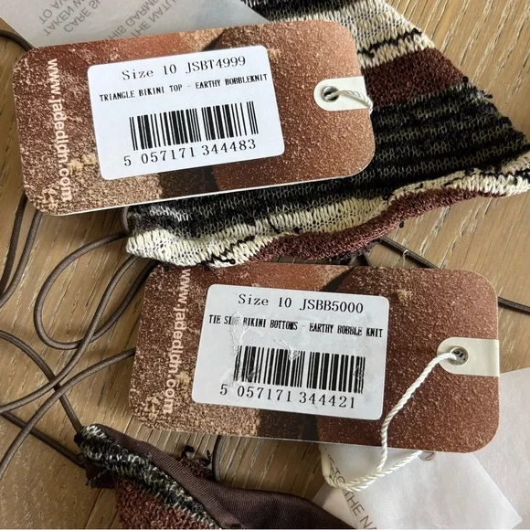 Jaded London Cata Stripe Micro Ruffle Knit Bikini Set Trianlge Top & Bottoms 6 - Picture 9 of 11